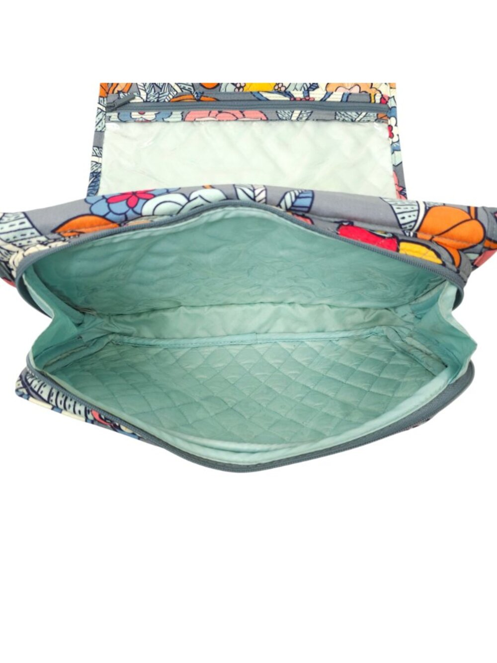 Vera Bradley Hanging Organizer Cosmetic Makeup Travel Bag Tropical Evening Gray - Picture 6 of 15